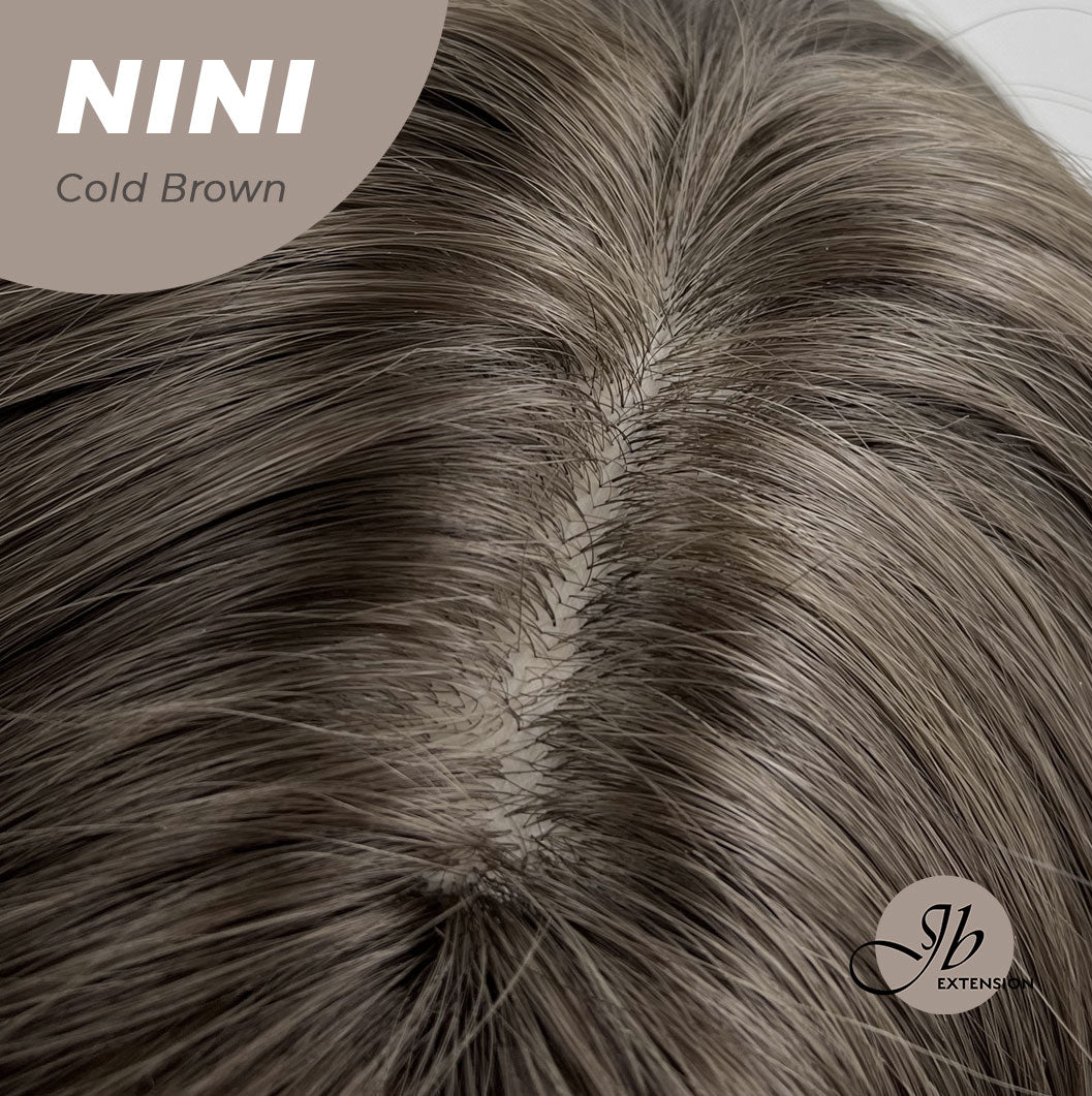 JBEXTENSION 24 Inches Cold Brown Body Wave Wig With Cute Bangs NINI