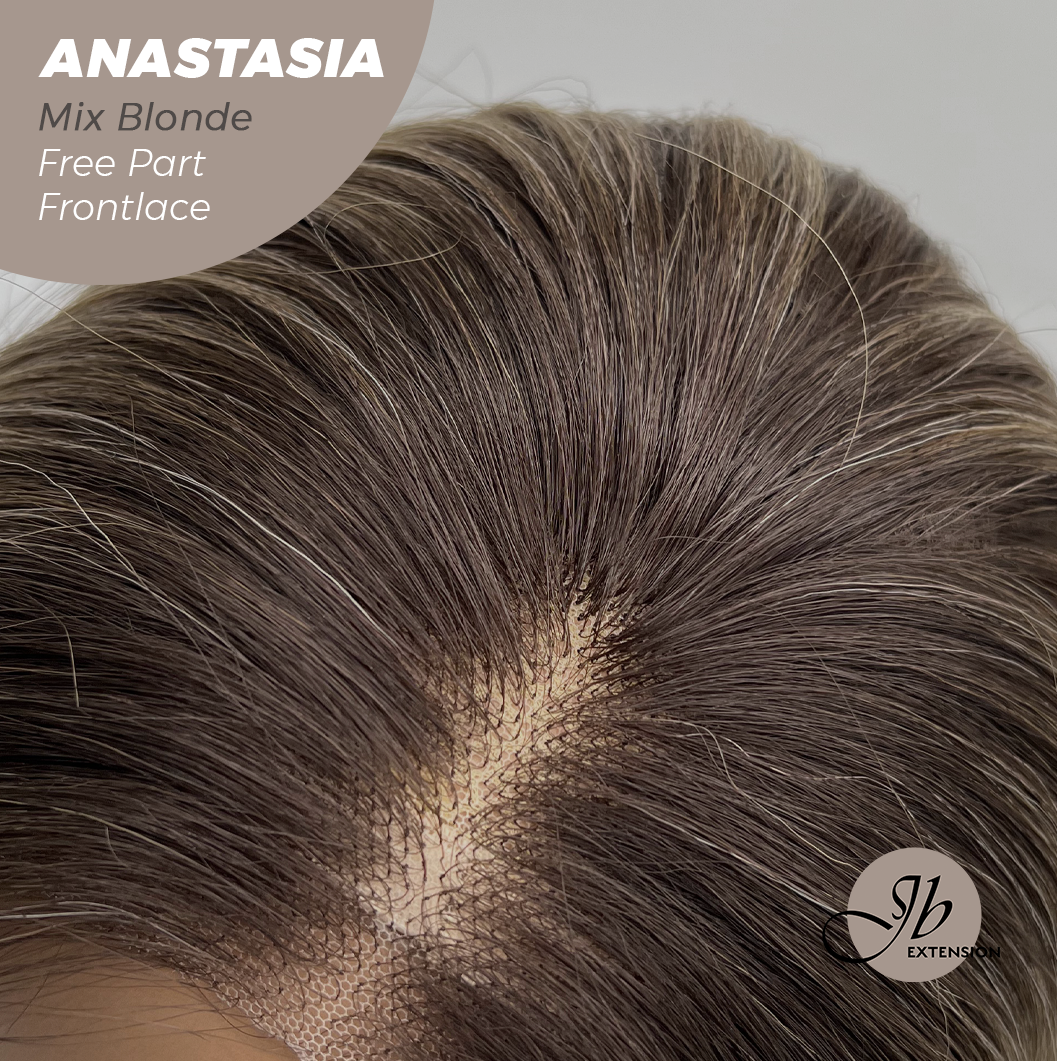 JBEXTENSION 20 Inches Mix Blonde Curly Pre-Cut 13X3 Lace Free Part Frontlace Glueless Wig ANASTASIA MIX BLONDE