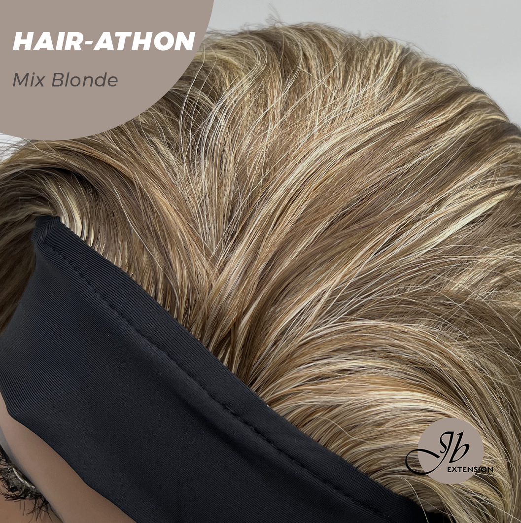 JBEXTENSION 18 Inches Curly Mix Blonde Headband Wig HAIR-ATHON - MIX BLONDE