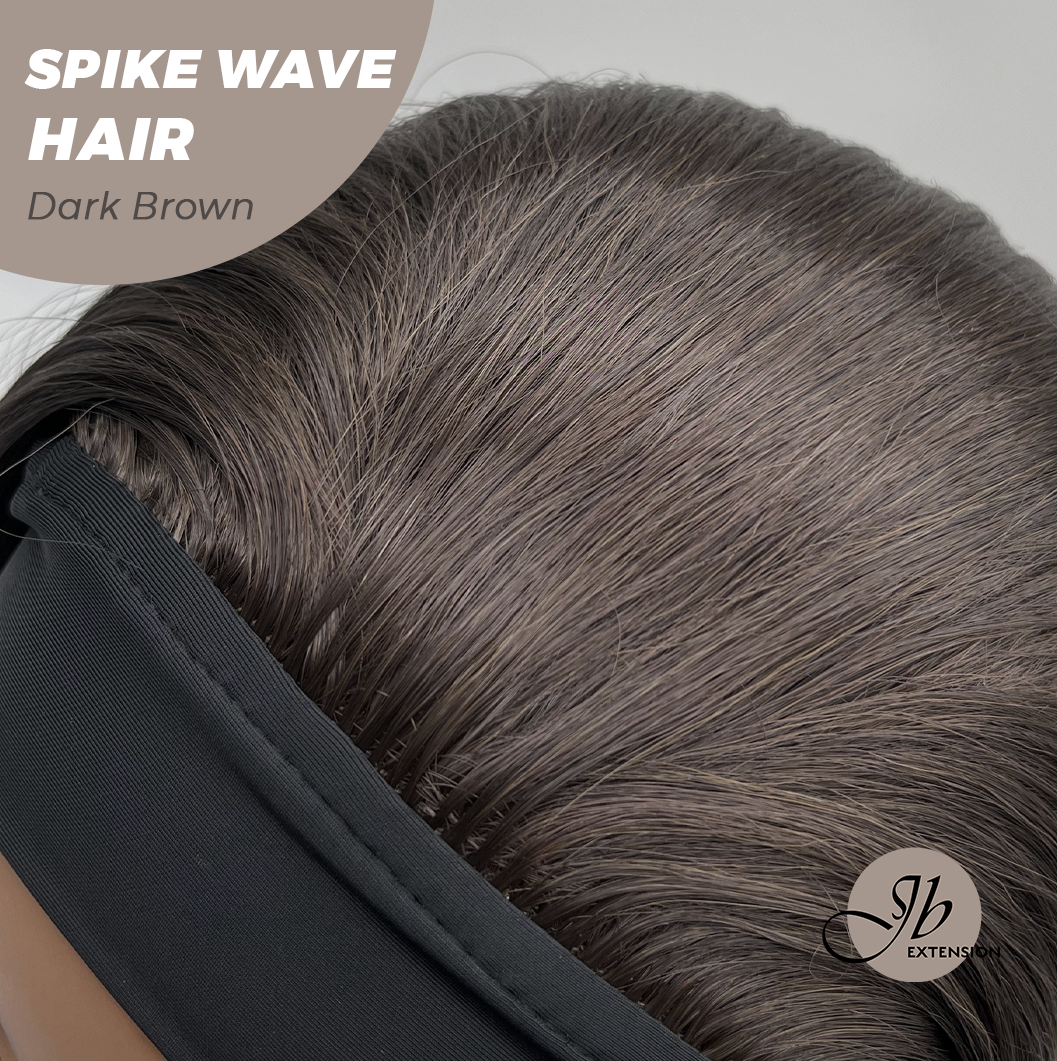 JBEXTENSION 24 Inches Long Curly Hair Dark Brown Headband Wig SPIKE WAVE HAIR - DARK BROWN
