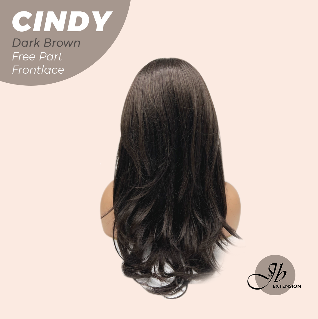 JBEXTENSION 20 Inches Dark Brown Curly Pre-Cut 9X6 U Lace Free Part Frontlace Glueless Wig CINDY DARK BROWN