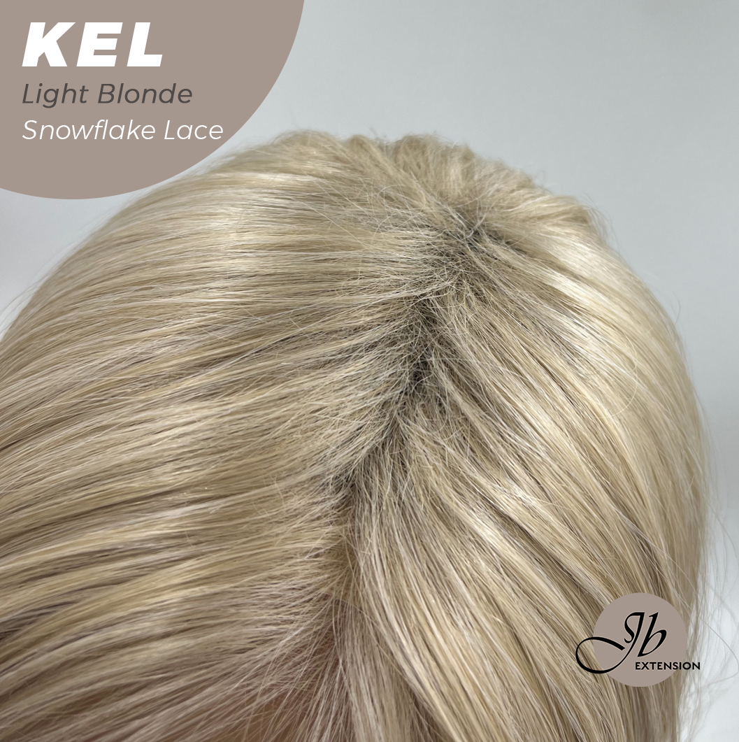 JBEXTENSION 22 Inches Light Blonde Pre-Cut Snowflake Lace Frontlace Glueless Wig KEL LIGHT BLONDE【PERMATEASE】【BENDY EAR TABS】- S/M