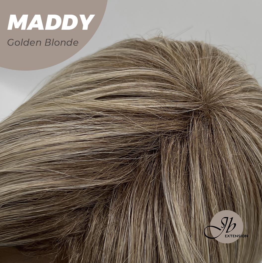 JBEXTENSION 18 Inches Golden Blonde Women Fashion Full Machine Wig MADDY GOLDEN BLONDE【PLUS PERMATEASE】【BENDY EAR TABS】