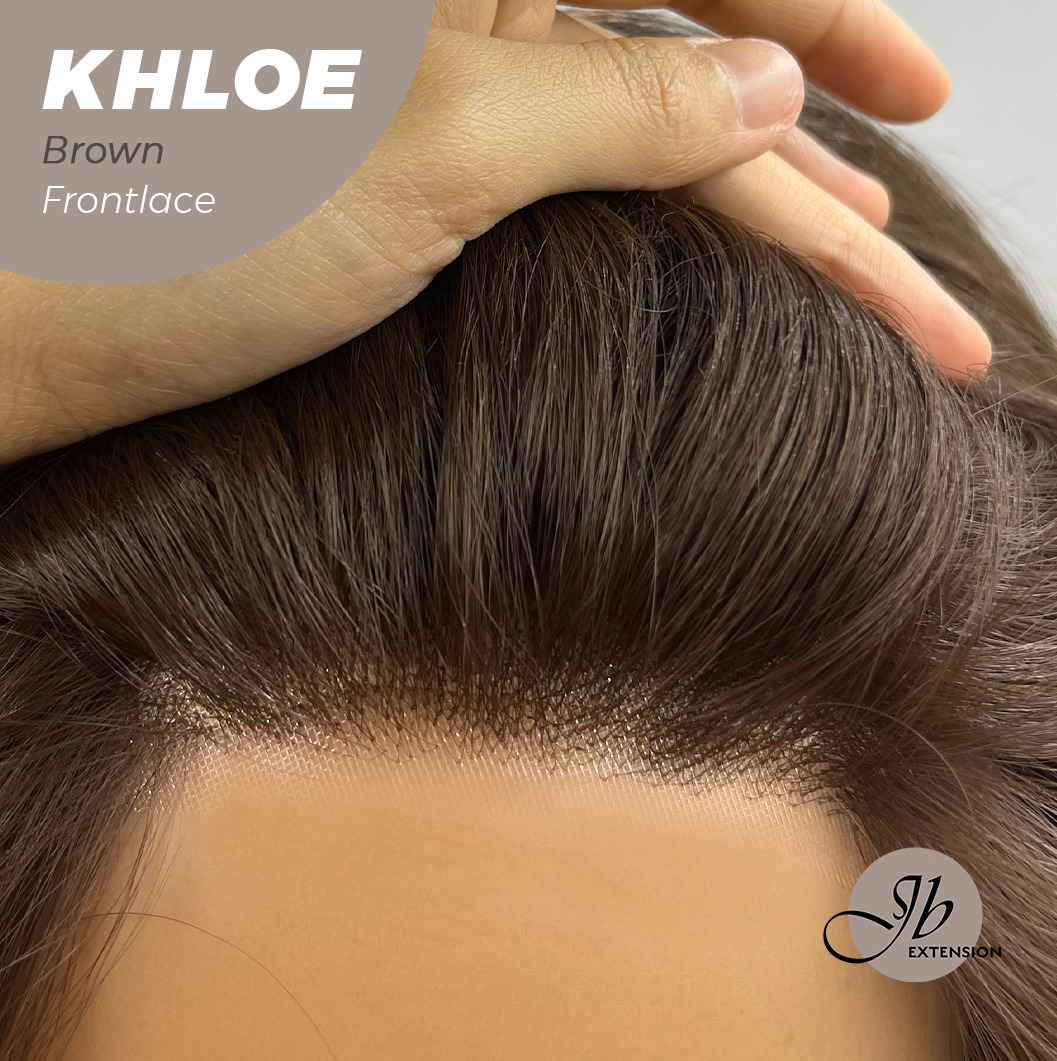 JBEXTENSION 12 Inches Bob Cut Brown Pre-Cut Snowflake Lace Frontlace Glueless Wig KHLOE BROWN【PERMATEASE】【BENDY EAR TABS】