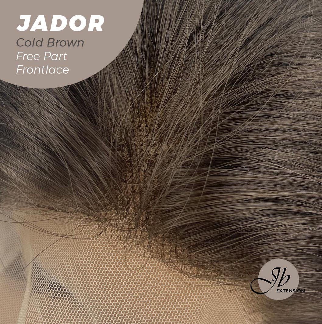 Nichole's Selection - 10 Inches Cold Brown Curly Lace Front Wig.Pre Plucked 13*4 HD Transparent Lace Frontal Handmade Futura Fiber Swiss Lace Synthetic Fiber Glueless Wig JADOR BROWN