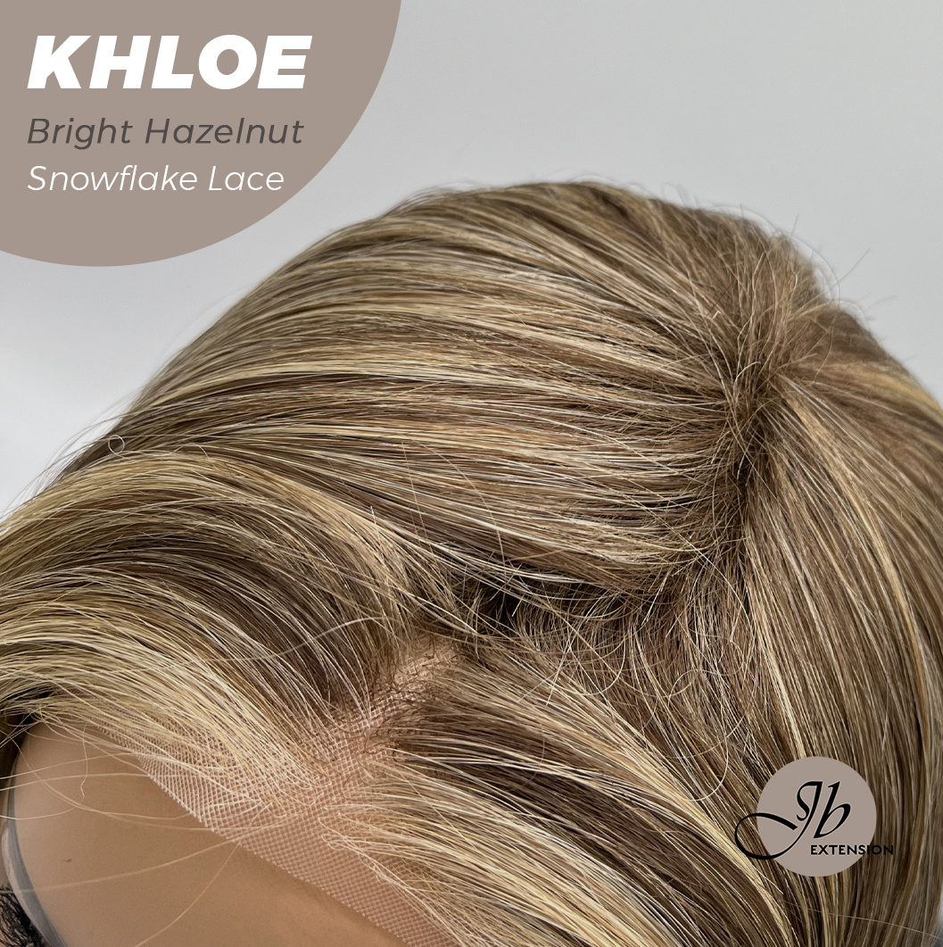 JBEXTENSION 12 Inches Bob Cut Bright Hazelnut Pre-Cut Snowflake Lace Frontlace Glueless Wig KHLOE BRIGHT HAZELNUT【PERMATEASE】【BENDY EAR TABS】