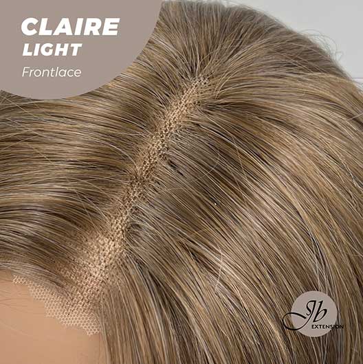 JBEXTENSION 24 Inches Body Wave Light Brown With Highlight Pre-Cut Frontlace Glueless Wig CLAIRE LIGHT