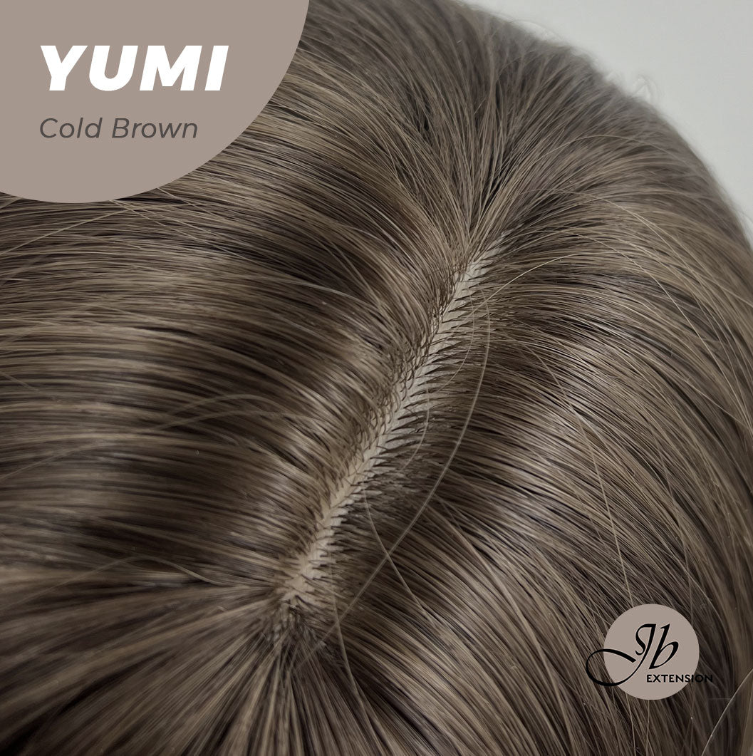 JBEXTENSION 30 Inches Long Cold Brown Wig With Bangs YUMI BROWN