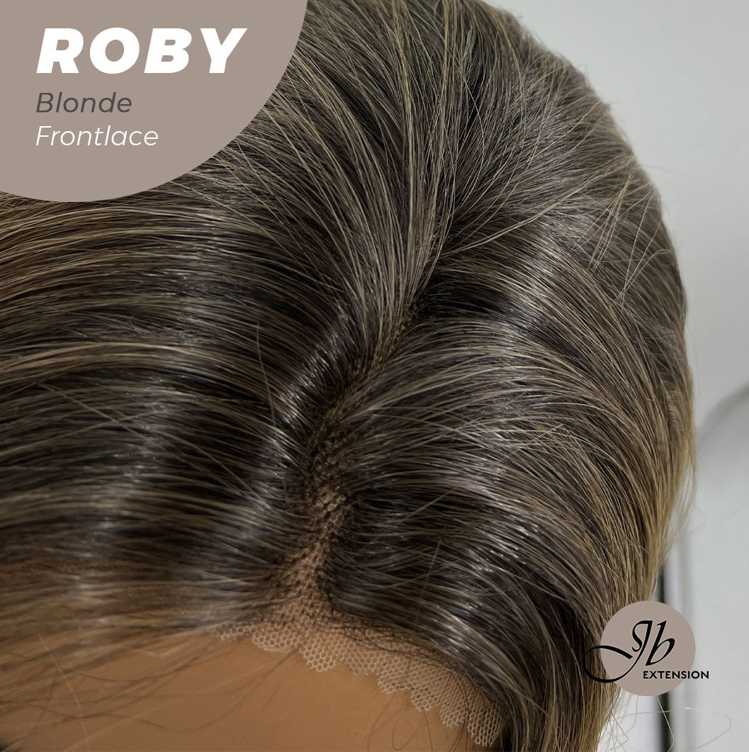 JBEXTENSION 22 Inches Blonde Medium Length Women Pre-Cut Frontlace Glueless Wig ROBY BLONDE