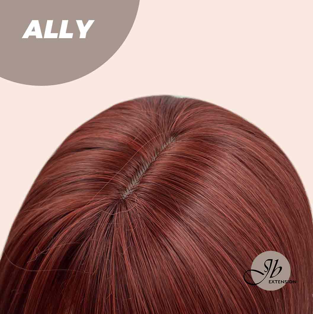 JBEXTENSION 25 Inches Red Curly Fashion Wig With Full Bangs ALLY