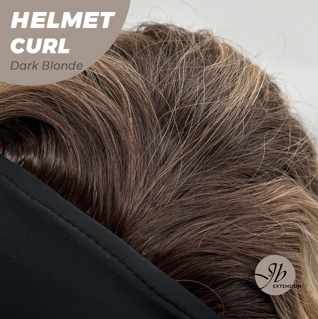 JBEXTENSION 15 Inches Short Curly Dark Blonde Hair Headband Wig HELMET CURL - DARK BLONDE