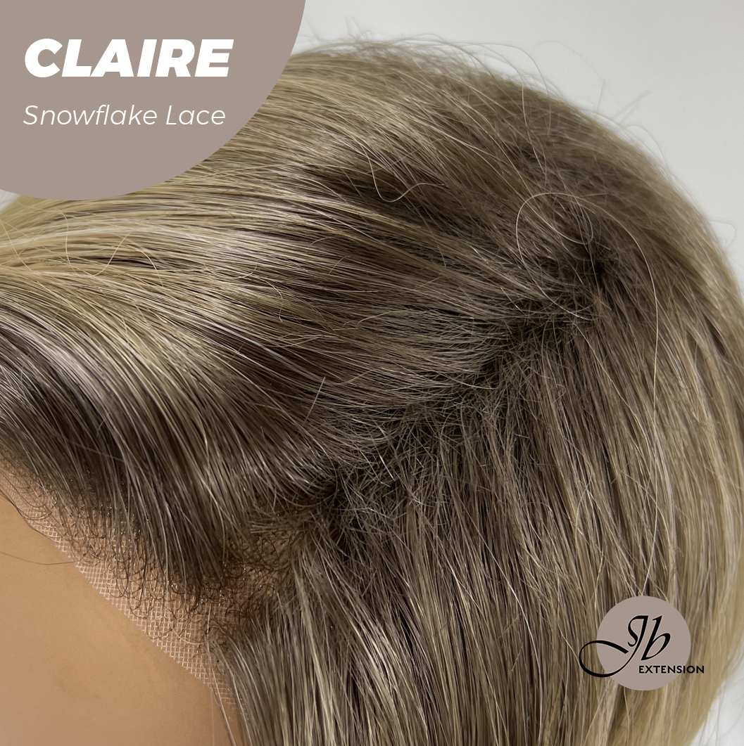 JBEXTENSION 22 Inches Mix Blonde Pre-Cut Snowflake Lace Frontlace Glueless Wig CLAIRE SNOWFLAKE【PERMATEASE】【BENDY EAR TABS】- M/L