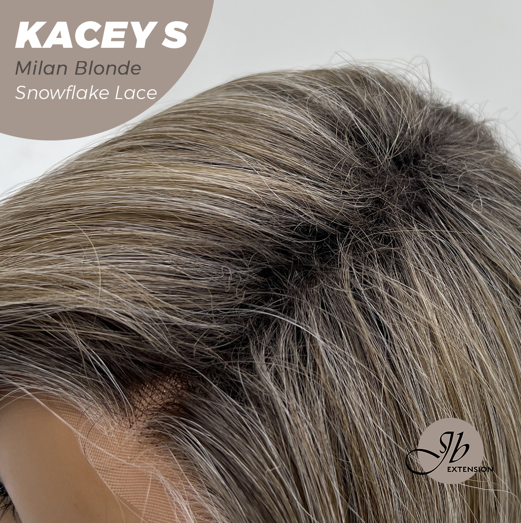 JBEXTENSION 20 Inches Milan Blonde Pre-Cut Snowflake Lace Frontlace Glueless Wig KACEY S MILAN BLONDE【PERMATEASE】【BENDY EAR TABS】