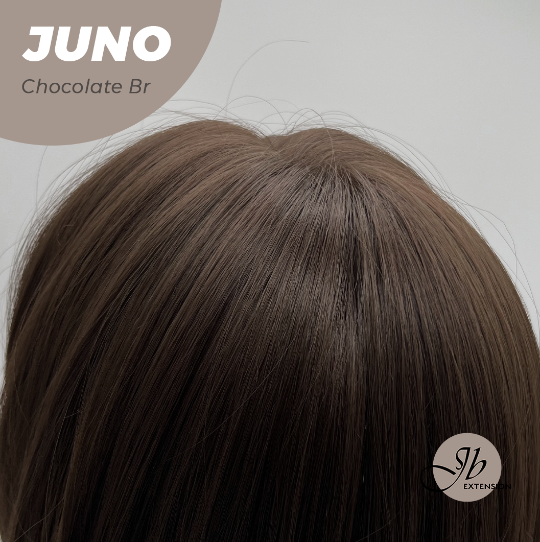JBEXTENSION 10 Inches Short Chocolate Brown Wig with Bangs JUNO