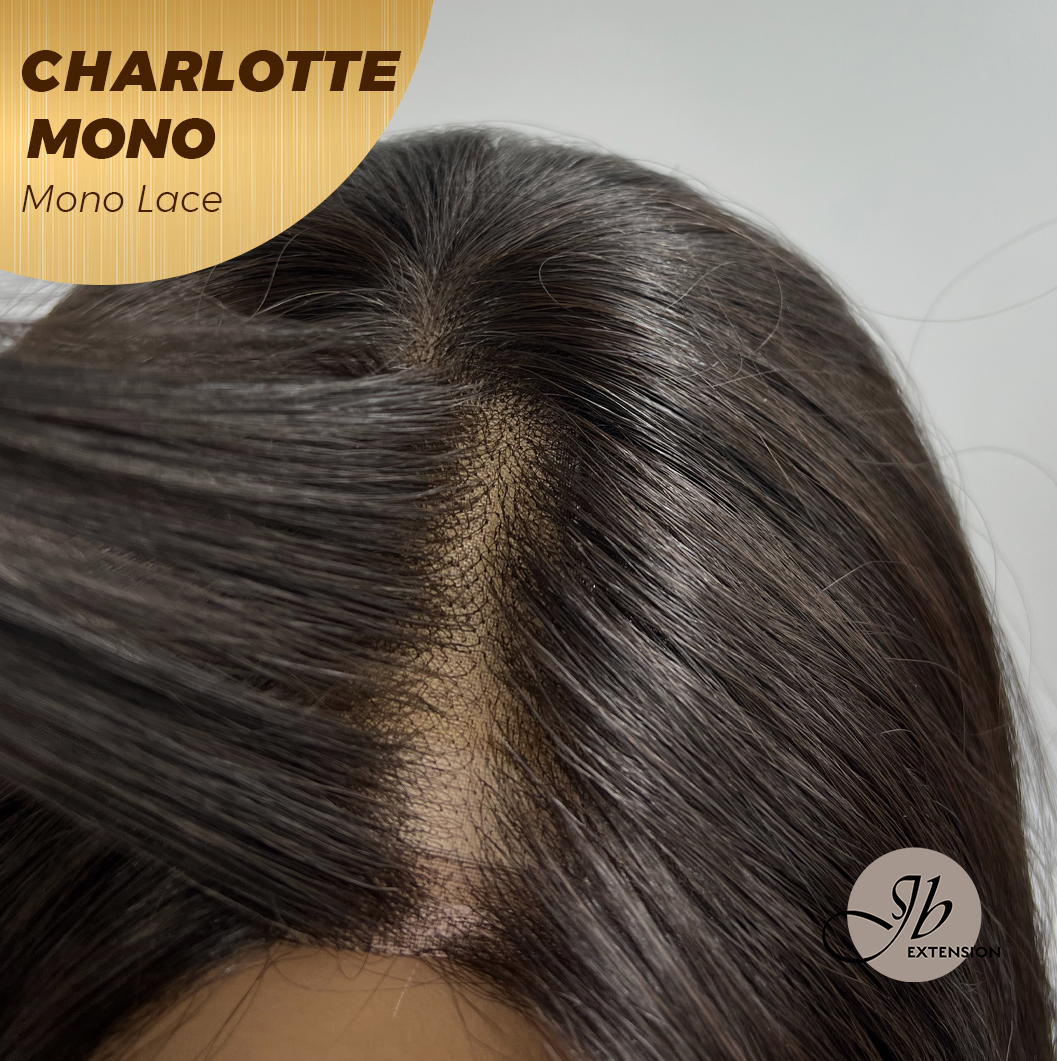 [PRE-ORDER] JBEXTENSION CHARLOTTE MONO Partial Monofilament Wig 22 Inches Natural Black Partial Mono Lace Glueless Wig CHARLOTTE MONO【BENDY EAR TABS】