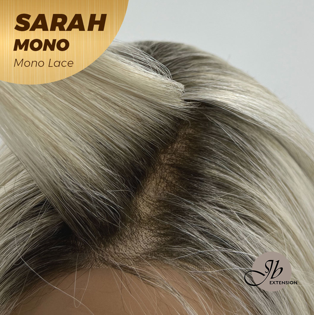 JBEXTENSION SARAH MONO Full Monofilament Wig 22 Inches Blonde Color Full Mono Lace Glueless With Anti-slip Silicone Strips Wig SARAH MONO【BENDY EAR TABS】