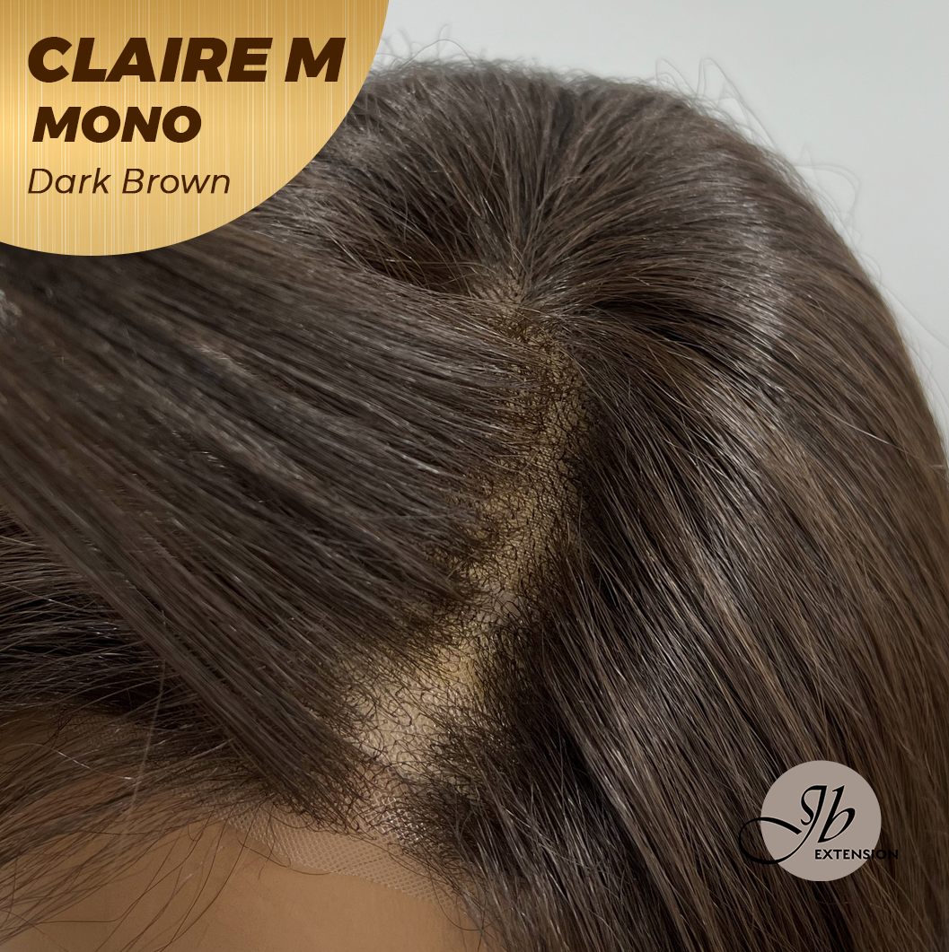 [PRE-ORDER] JBEXTENSION CLAIRE MONO DARK BROWN Partial Monofilament Wig 22 Inches Dark Brown Partial Mono Lace Glueless Wig CLAIRE MONO DARK BROWN【BENDY EAR TABS】