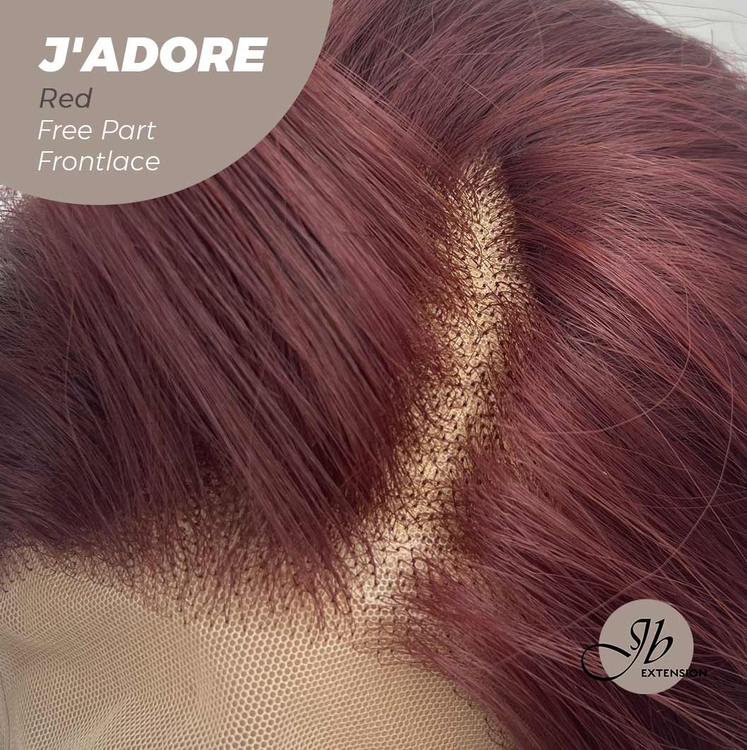 JBEXTENSION 10 Inches Red Curly Lace Front Wig.Pre Plucked 13*4 HD Transparent Lace Frontal Handmade Futura Fiber Swiss Lace Synthetic Fiber Glueless Wig JADOR RED