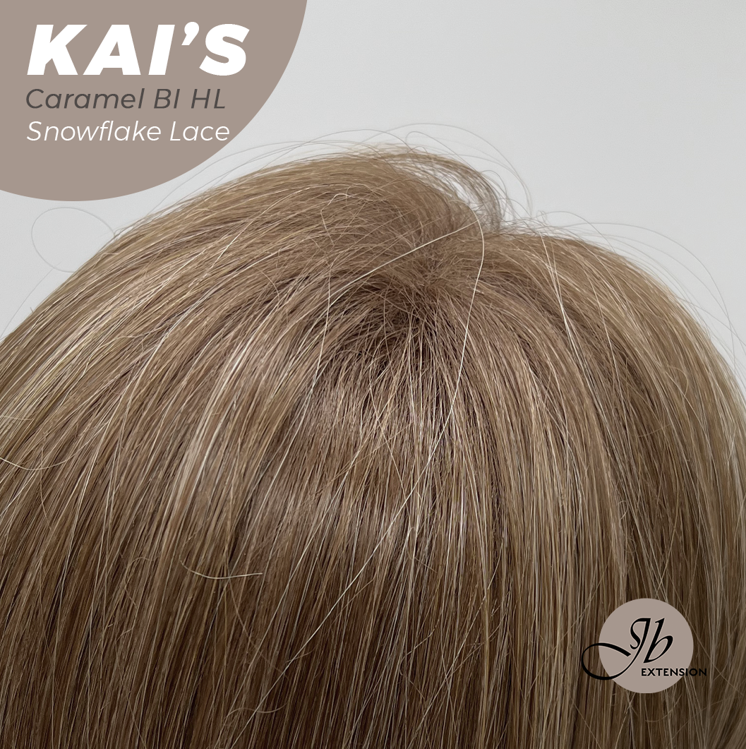 [PRE-ORDER] JBEXTENSION 18 Inches Caramel Blonde Highlight Pre-Cut Snowflake Lace Frontlace Glueless Wig KAI'S CARAMEL BLONDE HIGHLIGHT【PERMATEASE】【BENDY EAR TABS】