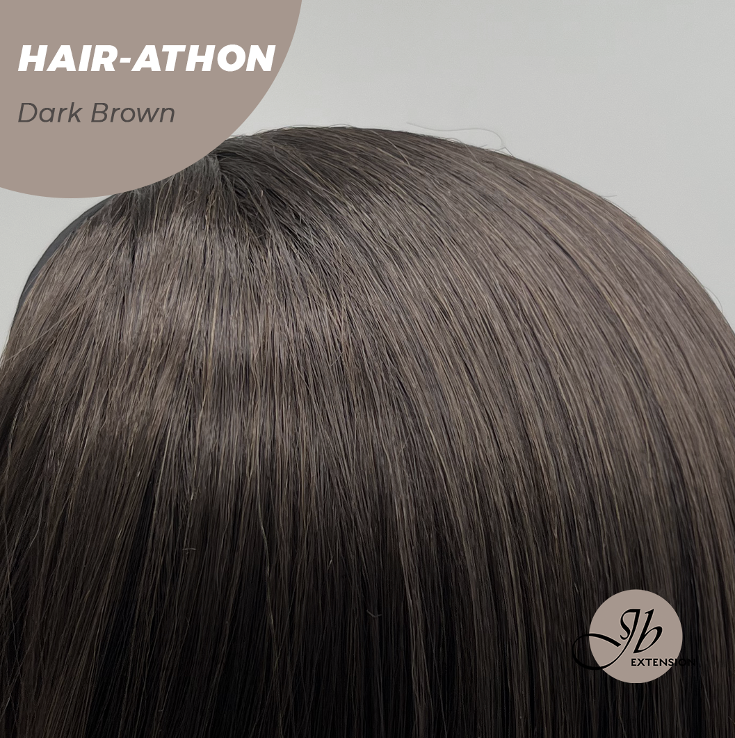 JBEXTENSION 18 Inches Curly Dark Brown Headband Wig HAIR-ATHON - DARK BROWN