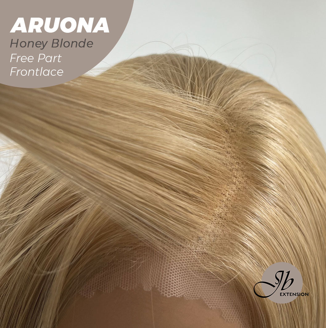 JBEXTENSION 28 Inches Honey Blonde Straight 13X3.5 Free Part Pre-Cut Frontlace Glueless Wig ARUONA HONEY BLONDE