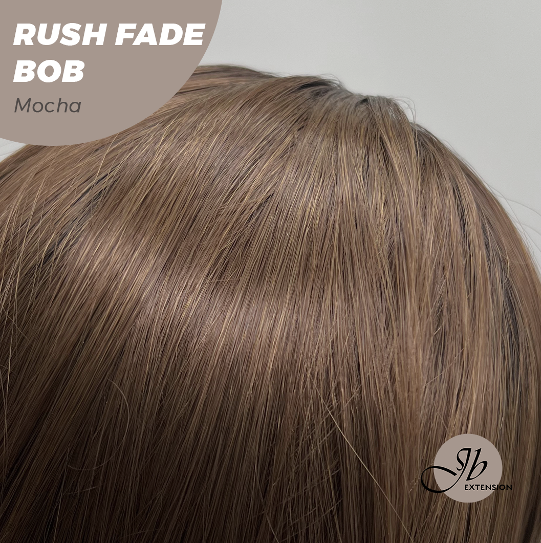 JBEXTENSION 12 Inches Short Hair Mocha Headband Wig RUSH FADE BOB - MOCHA