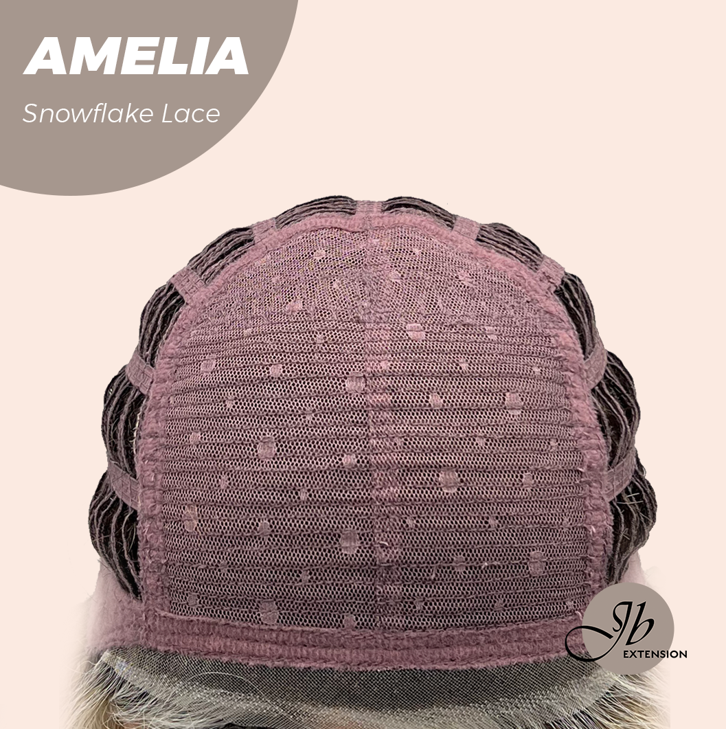 JBEXTENSION 13 Inches Deep Curly Blonde Pre-Cut Snowflake Lace Frontlace Glueless Wig AMELIA【PERMATEASE】【BENDY EAR TABS】