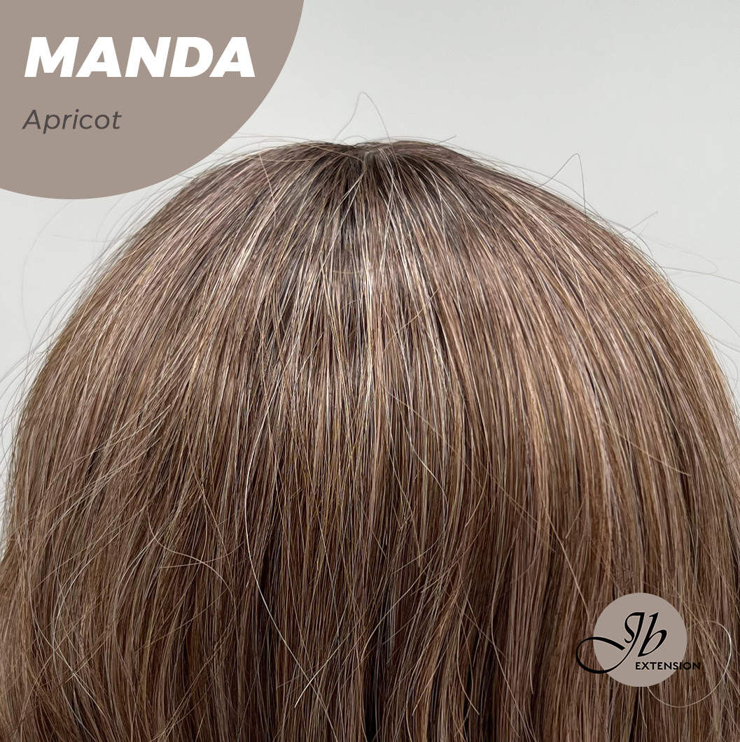 JBEXTENSION 26 Inches Long Apricot Body Wave With Bangs MANDA APRICOT