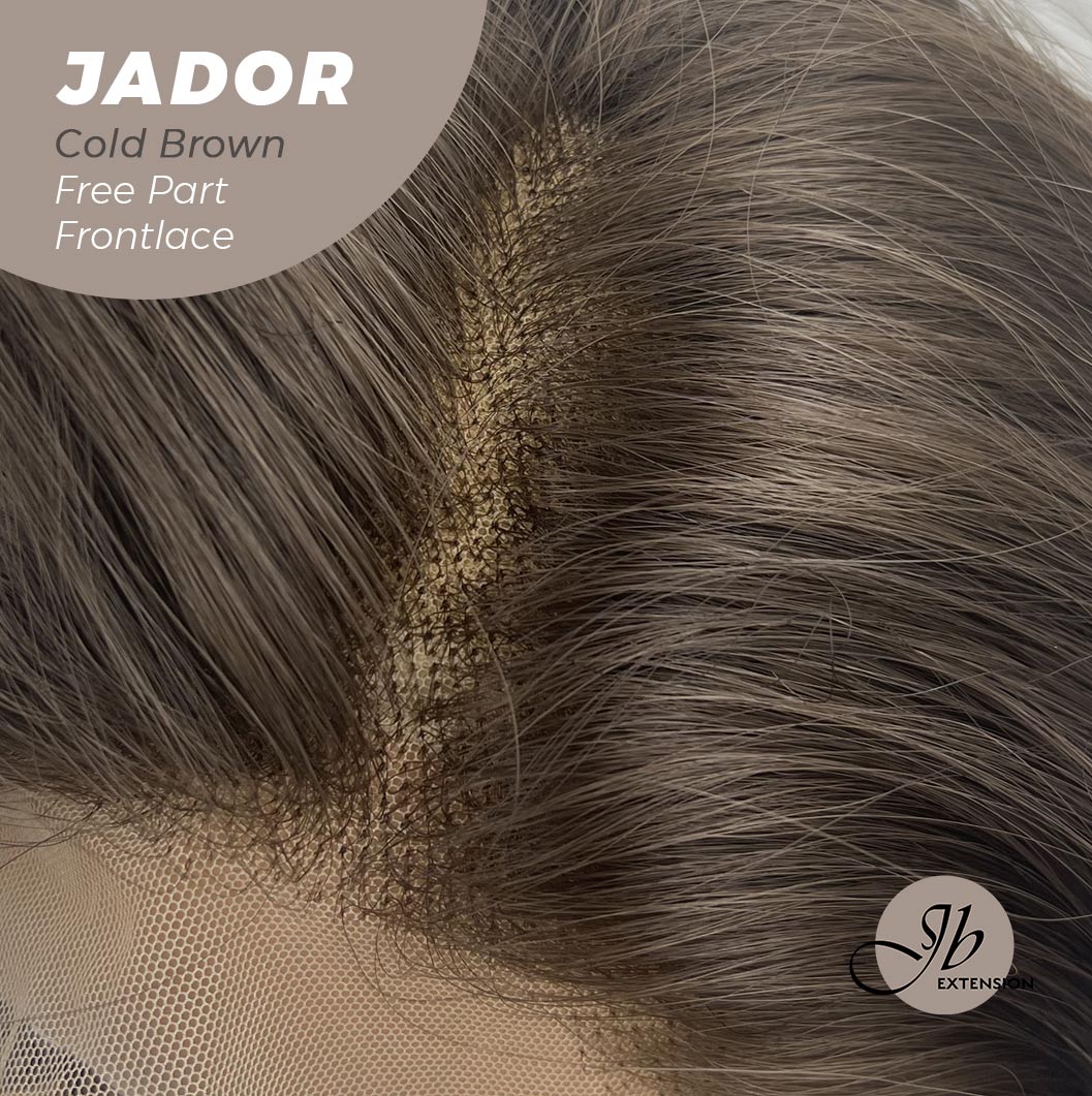 JBEXTENSION 10 Inches Cold Brown Curly Lace Front Wig.Pre Plucked 13*4 HD Transparent Lace Frontal Handmade Futura Fiber Swiss Lace Synthetic Fiber Glueless Wig JADOR BROWN