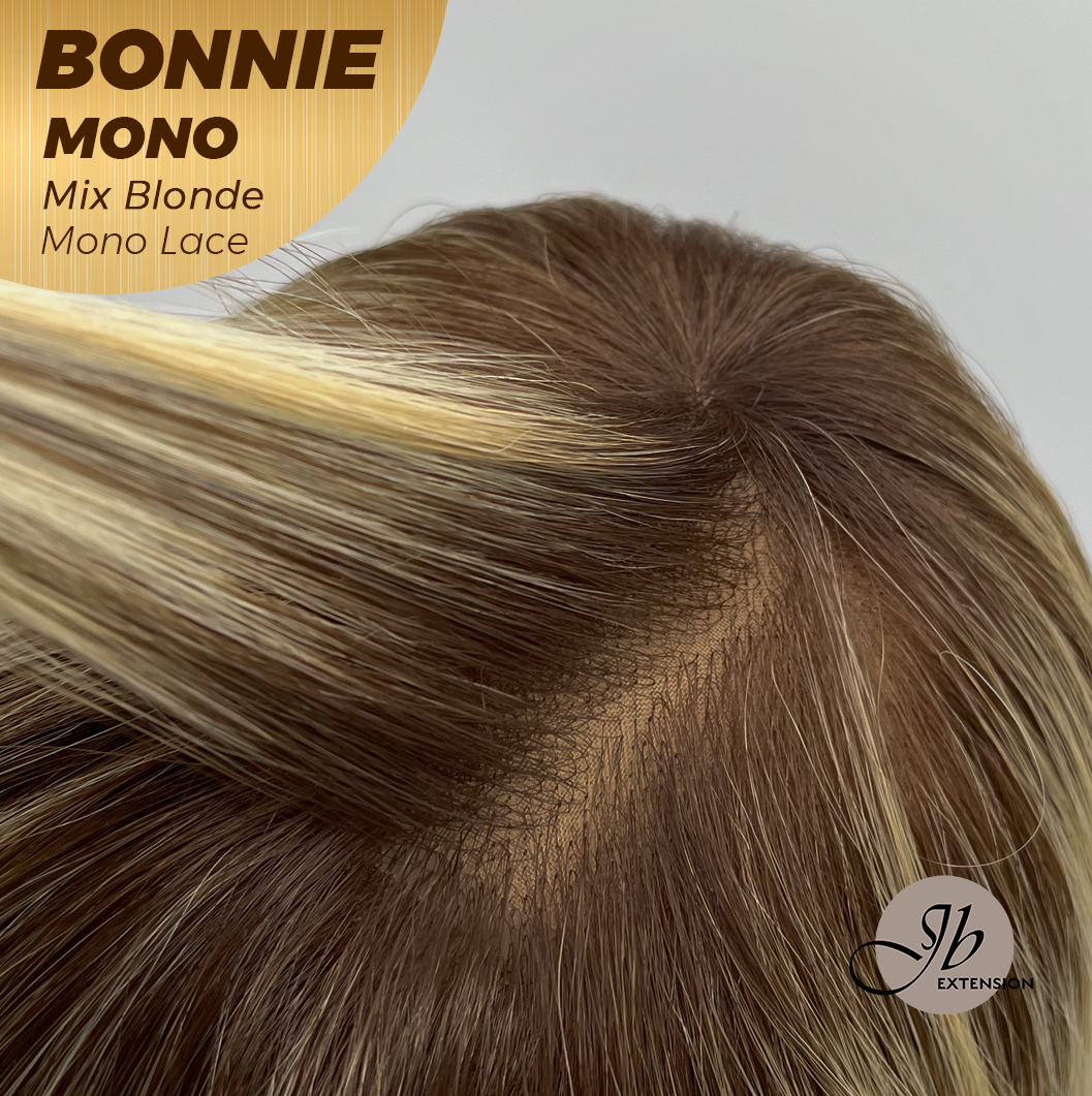 [PRE-ORDER] JBEXTENSION BONNIE MONO MIX BLONDE Full Monofilament Handmade Full Lace Full Hand Tied Wig 12 Inches Mix Blonde With Dark Root Mono Lace Handmade Futura Fiber Glueless Wig BONNIE MONO MIX BLONDE【BENDY EAR TABS】