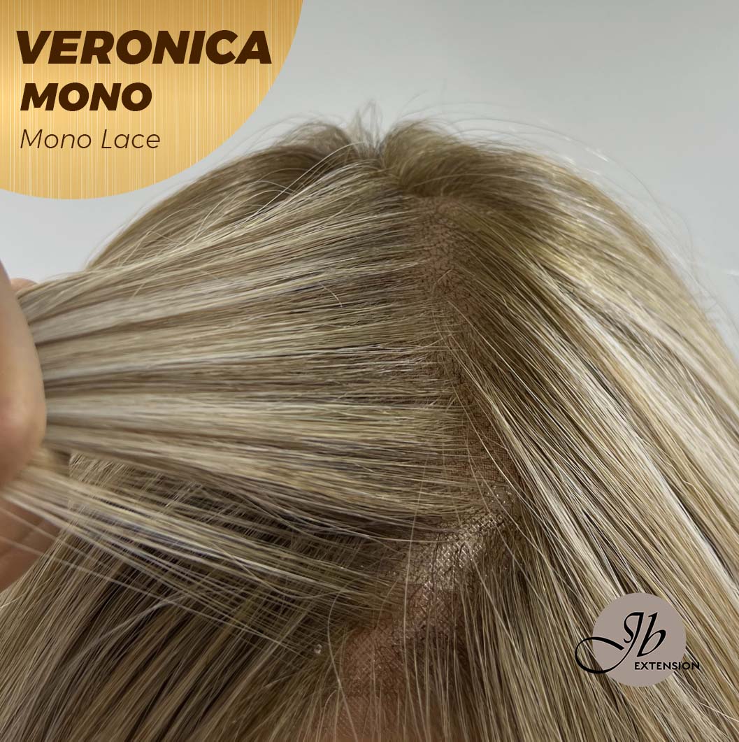 [PRE-ORDER] JBEXTENSION VERONICA MONO Monofilament Handmade Wig 6X5 Full Monofilament Hand Tied Top Wig 12 Inches Blonde Wave Mono Lace Wig With Anti-slip Silicone Strips Glueless Wig VERONICA MONO【BENDY EAR TABS】