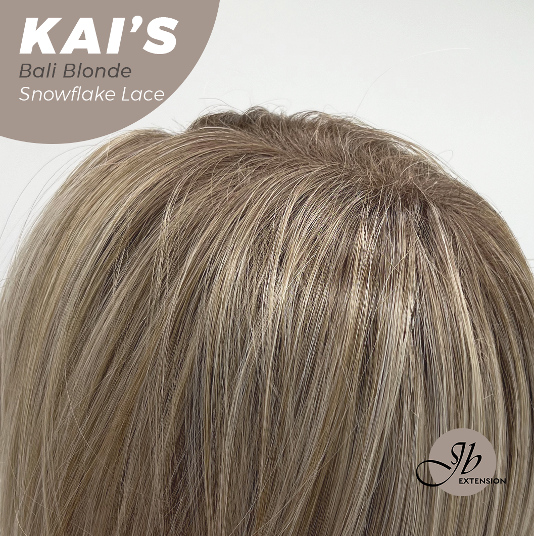 JBEXTENSION 18 Inches Bali Blonde Pre-Cut Snowflake Lace Frontlace Glueless Wig KAI'S BALI BLONDE【PERMATEASE】【BENDY EAR TABS】