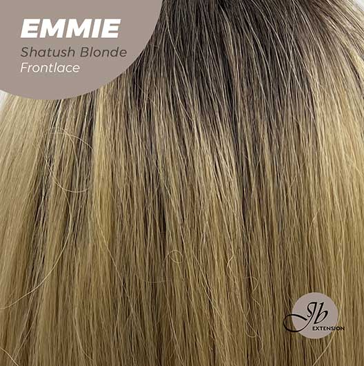 JBEXTENSION 26 Inches Curly Women Shatush Blonde Wig Pre-Cut Frontlace Glueless Wig EMMIE SHATUSH BLONDE