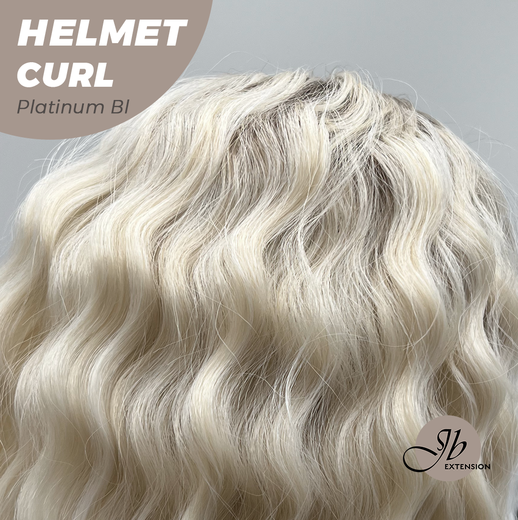 JBEXTENSION 15 Inches Short Curly Platinum Blonde Hair Headband Wig HELMET CURL - PLATINUM BLONDE