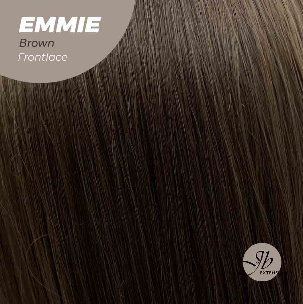 JBEXTENSION 26 Inches Curly Women Cold Brown Wig Pre-Cut Frontlace Glueless Wig EMMIE BROWN