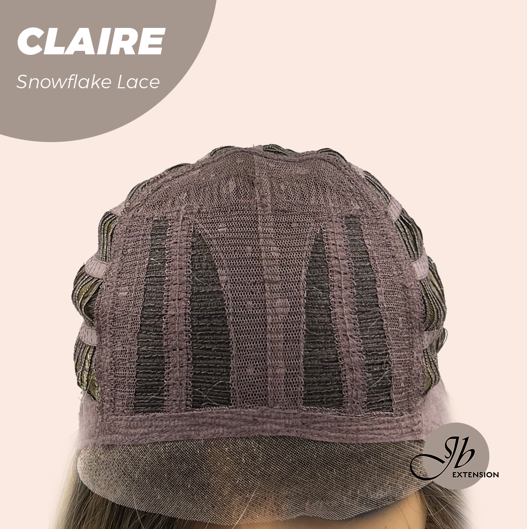 JBEXTENSION 22 Inches Mix Blonde Pre-Cut Snowflake Lace Frontlace Glueless Wig CLAIRE SNOWFLAKE【PERMATEASE】【BENDY EAR TABS】- M/L