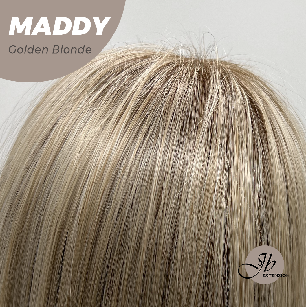 JBEXTENSION 18 Inches Golden Blonde Women Fashion Full Machine Wig MADDY GOLDEN BLONDE【PLUS PERMATEASE】【BENDY EAR TABS】