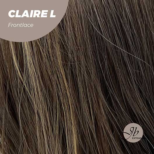 JBEXTENSION 26 Inches Body Wave Brown With Highlight Pre-Cut Frontlace Glueless Wig CLAIRE LACE L