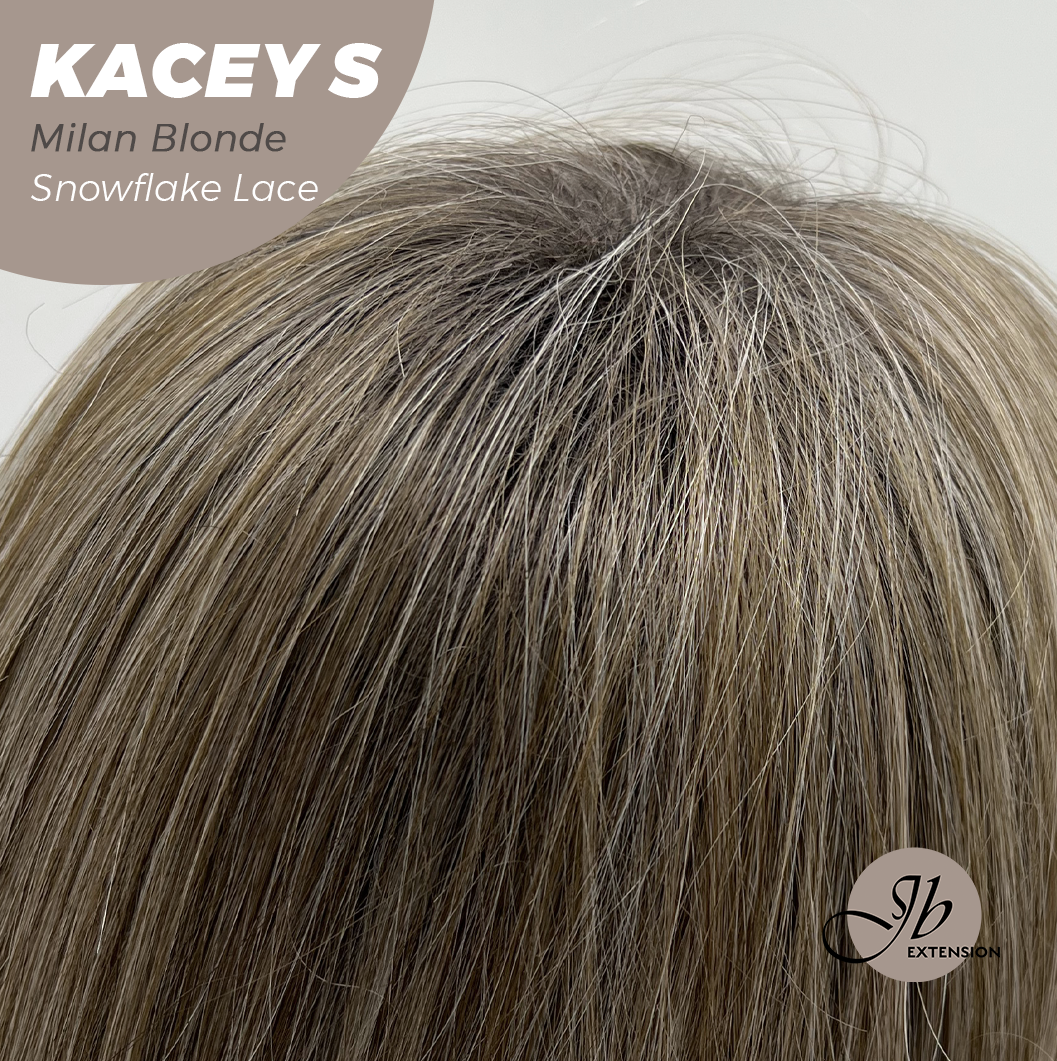 JBEXTENSION 20 Inches Milan Blonde Pre-Cut Snowflake Lace Frontlace Glueless Wig KACEY S MILAN BLONDE【PERMATEASE】【BENDY EAR TABS】