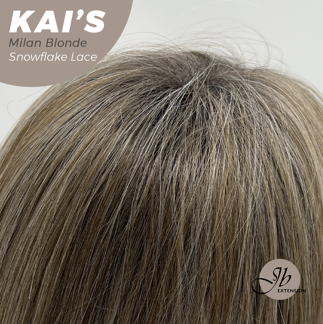 JBEXTENSION 18 Inches Milan Blonde Pre-Cut Snowflake Lace Frontlace Glueless Wig KAI'S MILAN BLONDE【PERMATEASE】【BENDY EAR TABS】- M/L