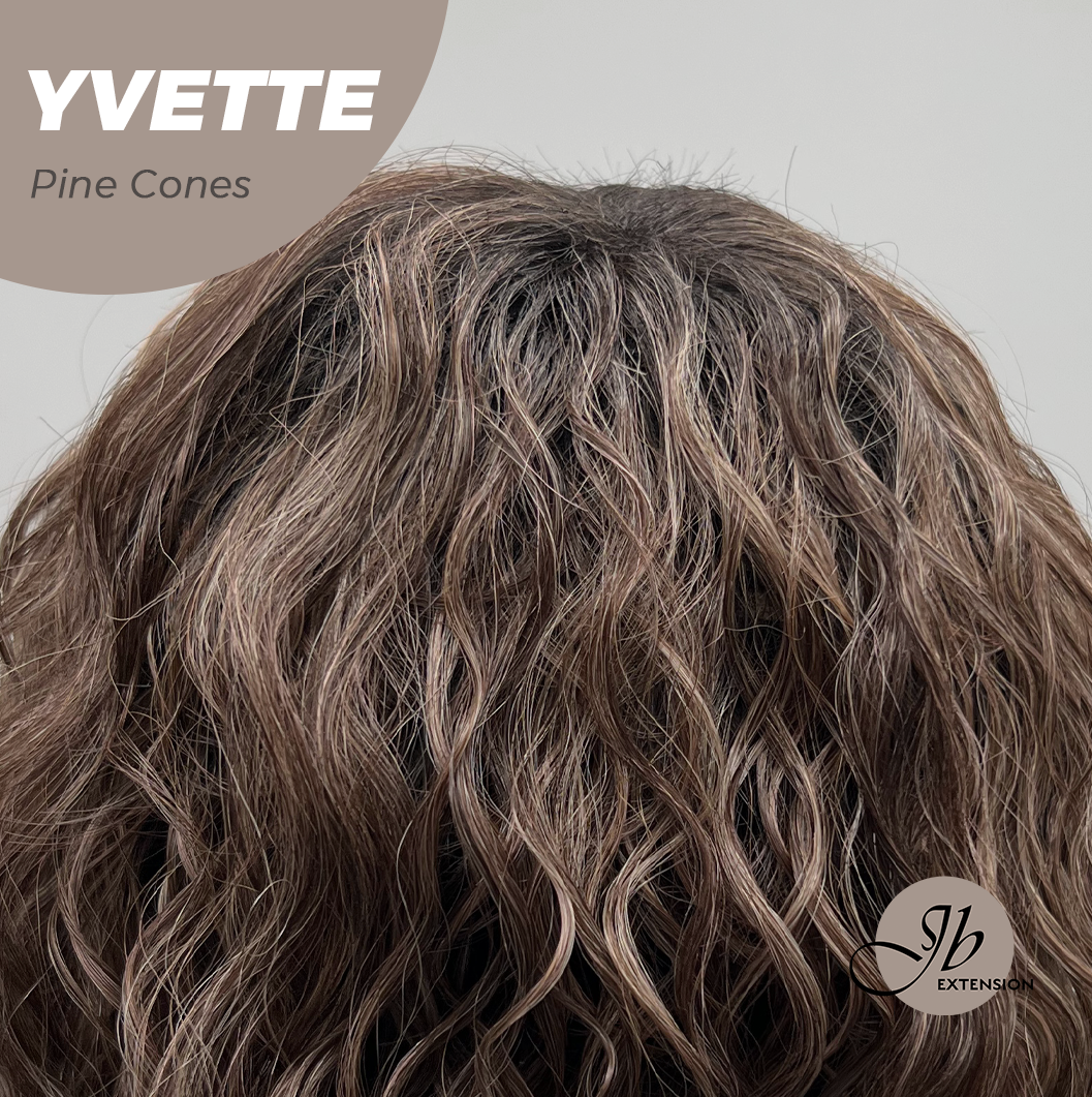 JBEXTENSION 14 Inches Extra Curly Pine Cones Wig Women Fashion Full Machine Wig YVETTE PINE CONES【PLUS PERMATEASE】【BENDY EAR TABS】