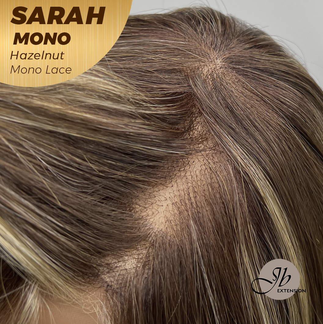 [PRE-ORDER] JBEXTENSION SARAH MONO Full Monofilament Wig 22 Inches Hazelnut Color Full Mono Lace Glueless With Anti-slip Silicone Strips Wig SARAH MONO HAZELNUT【BENDY EAR TABS】