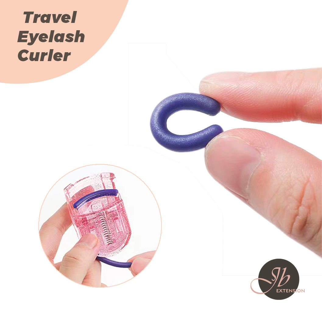 JBextension Travel Eyelash Curler, Pink - Plastic Eyelash Curlers for Travel Makeup - Comes with Bonus Replacement Lash Pad - 1 Pack