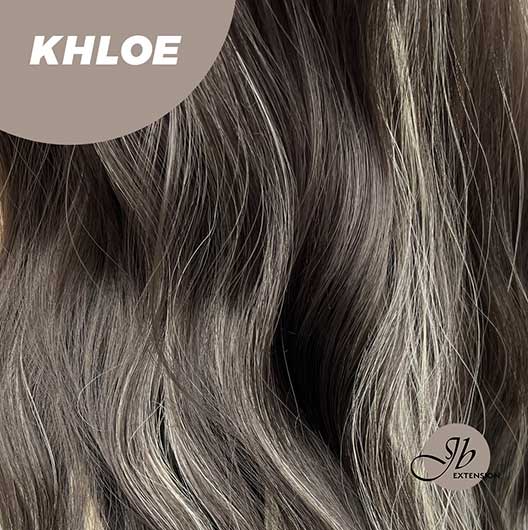 JBEXTENSION 26 Inches Body Wave Natural Black With Blonde Highlight Hair With Full Bangs Wig KHLOE