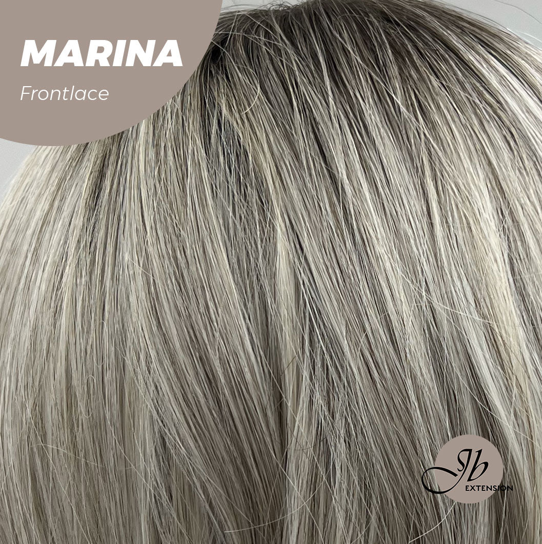 JBEXTENSION 20 Inches Silver Color Wave Pre-Cut Frontlace Glueless Wig MARINA