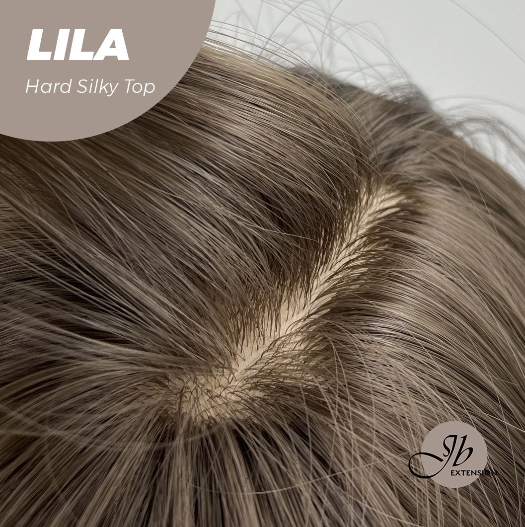 JBEXTENSION 20 Inches Scalpiana Cold Brown Wolf Cut 3.5X4 Hard Silky Top Natural Scalp Effect Wig With Bangs LILA