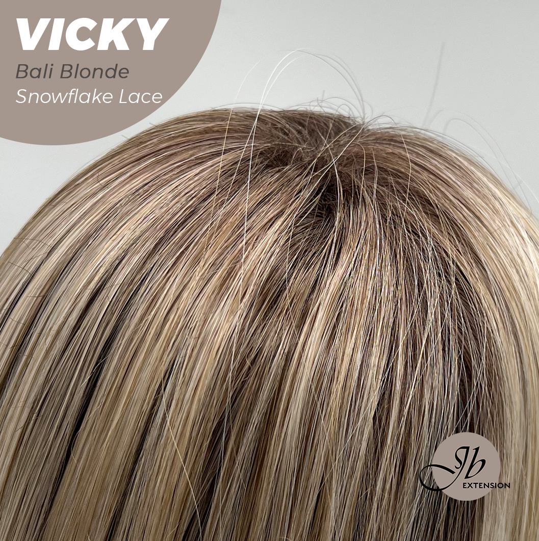 JBEXTENSION 20 Inches Bali Blonde Pre-Cut Snowflake Lace Frontlace Glueless Wig VICKY BALI BLONDE【PERMATEASE】【BENDY EAR TABS】- M/L