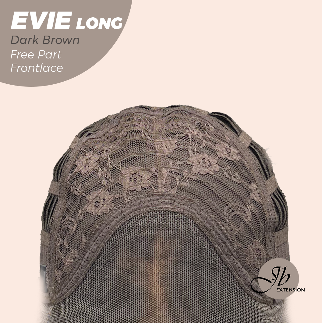 JBEXTENSION 26 Inches Dark Brown Pre-Cut Free Part Frontlace Glueless Wig EVIE LONG
