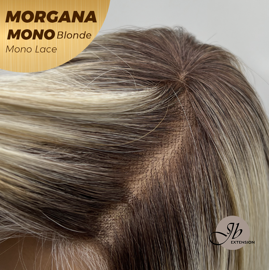 JBEXTENSION MORGANA MONO Monofilament Handmade Wig 6X5 Full Monofilament Hand Tied Top Wig 13 Inches Blonde Mono Lace Wig With Anti-slip Silicone Strips Glueless Wig MORGANA MONO LONDE【BENDY EAR TABS】