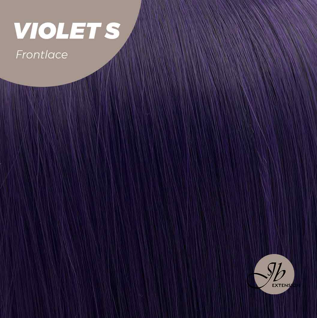JBEXTENSION 26 Inches Dark Purple Color Long Curly Frontlace Glueless Wig VIOLET S